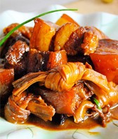 腐竹结烧肉的做法