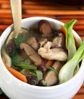 香菇油菜滑鸡片的做法